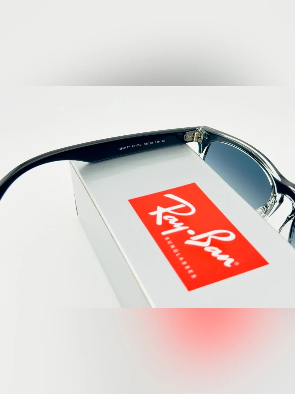 Ray-Ban Steve Sunglasses RB4487 Polished Black on transparent Frame Grey Lenses